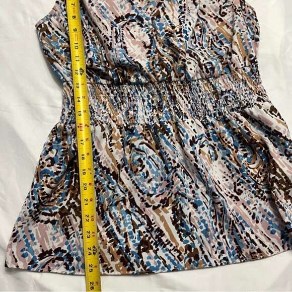 Banana Republic Abstract Print Peplum Blouse Small - Picture 6 of 7